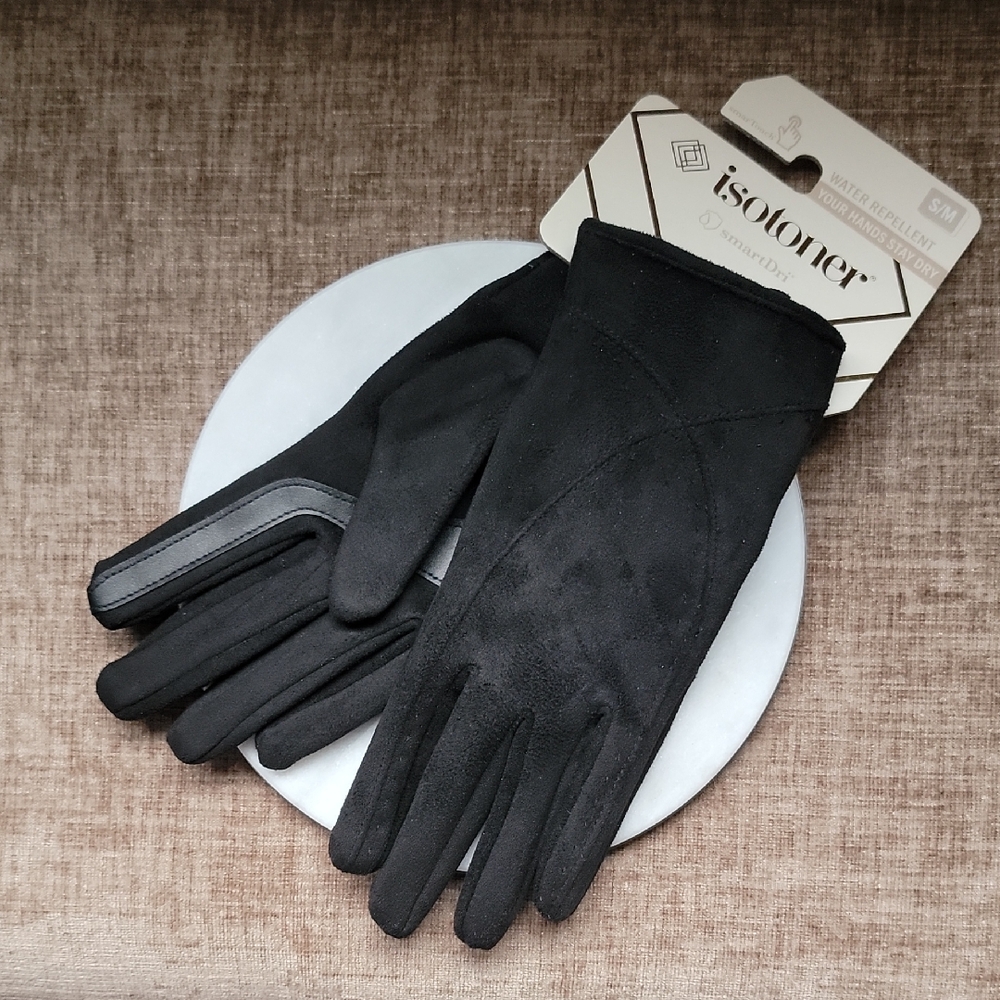 Isotoner Black SmartDRI Winter Gloves